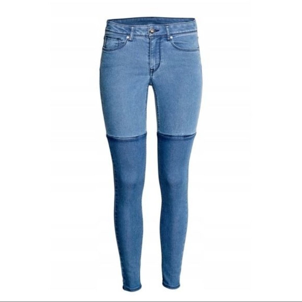 H&M Divided Superstretch Super Skinny Contrast Denim Jeans Blue Size 6